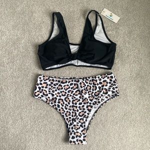 High-Waisted Cheetah Cheeky Bikini